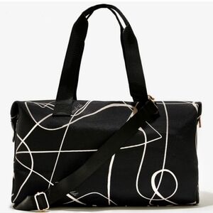 Mali + Lili Weekender Duffle In Black And Cream NWT'S